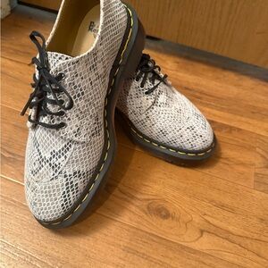Dr. Martens Beige Snake Print Boots